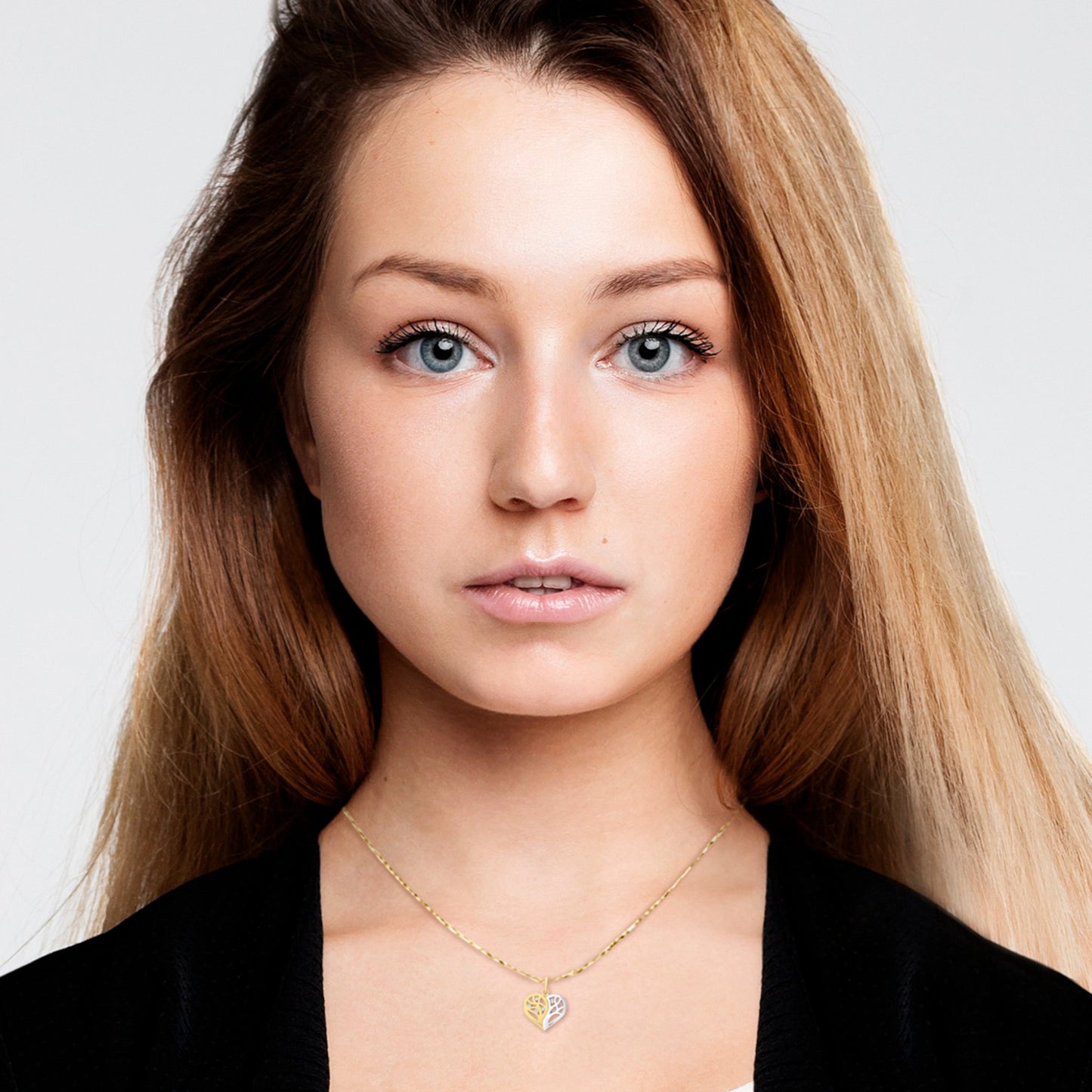 One Element Zirkonia Herz Herz Anhänger aus 333 Gelbgold