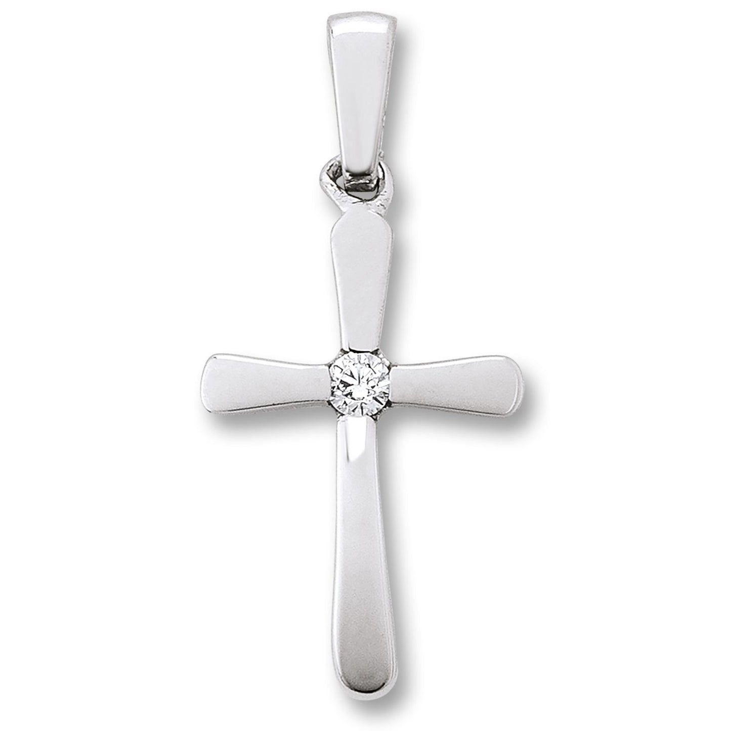 One Element Zirkonia Kreuz Anhänger aus 925 Silber