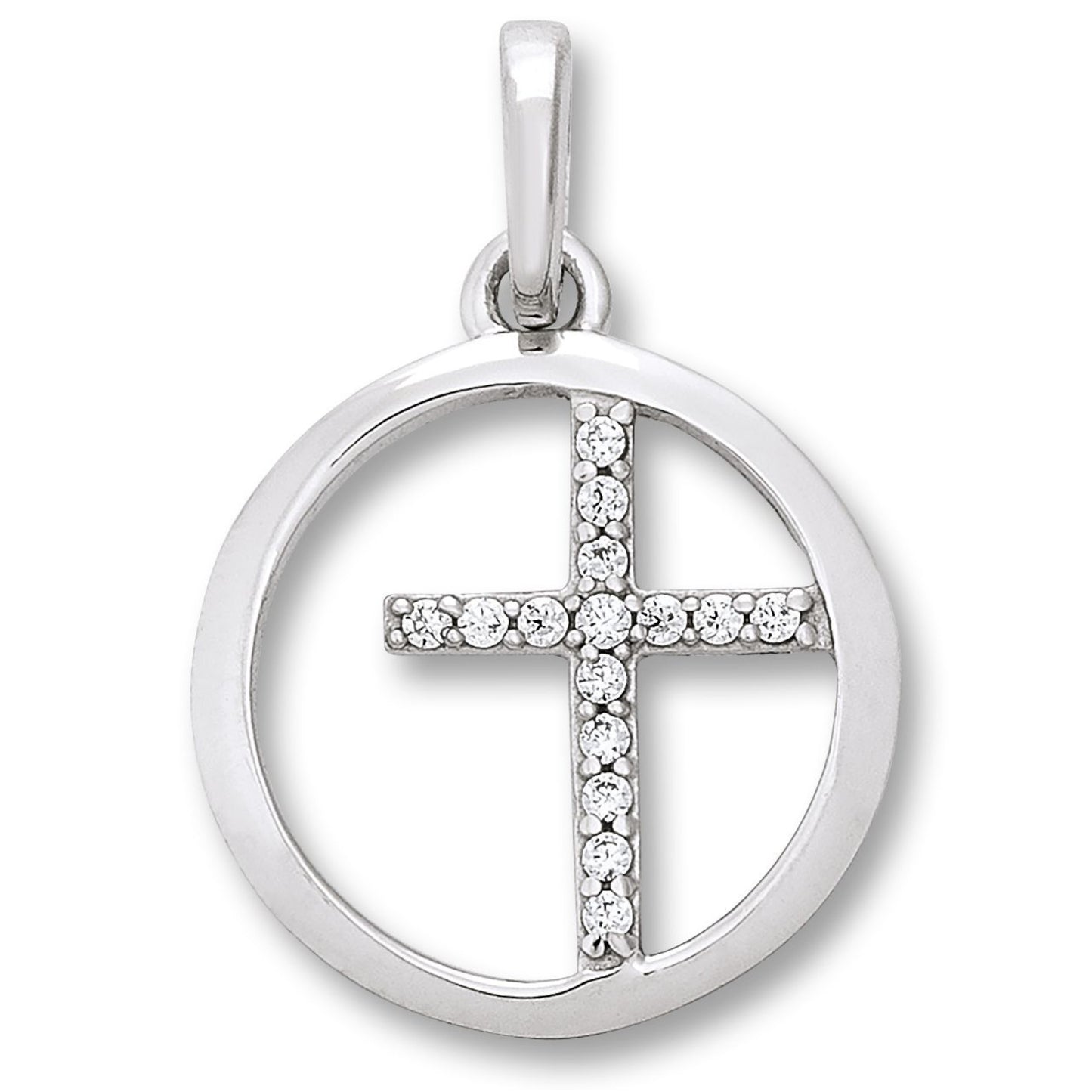 One Element Zirkonia Kreuz Anhänger aus 925 Silber