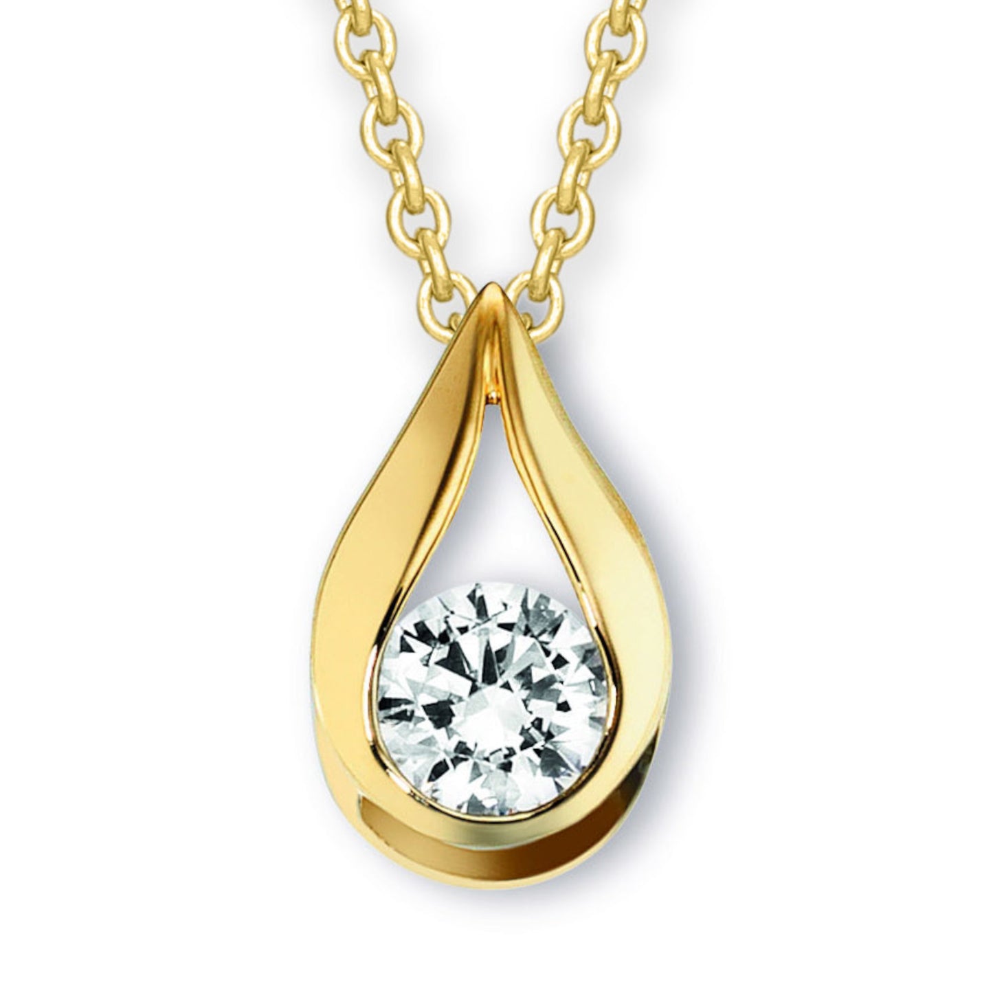 Zirkonia Anhänger aus 333 Gelbgold