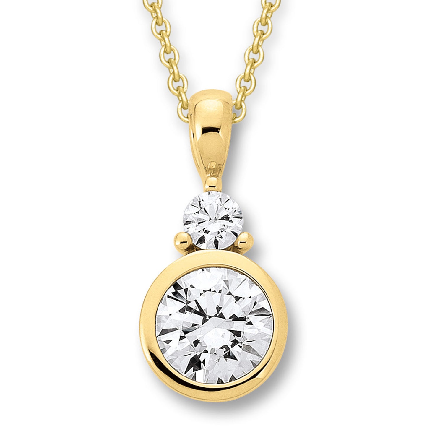 Zirkonia Anhänger aus 333 Gelbgold
