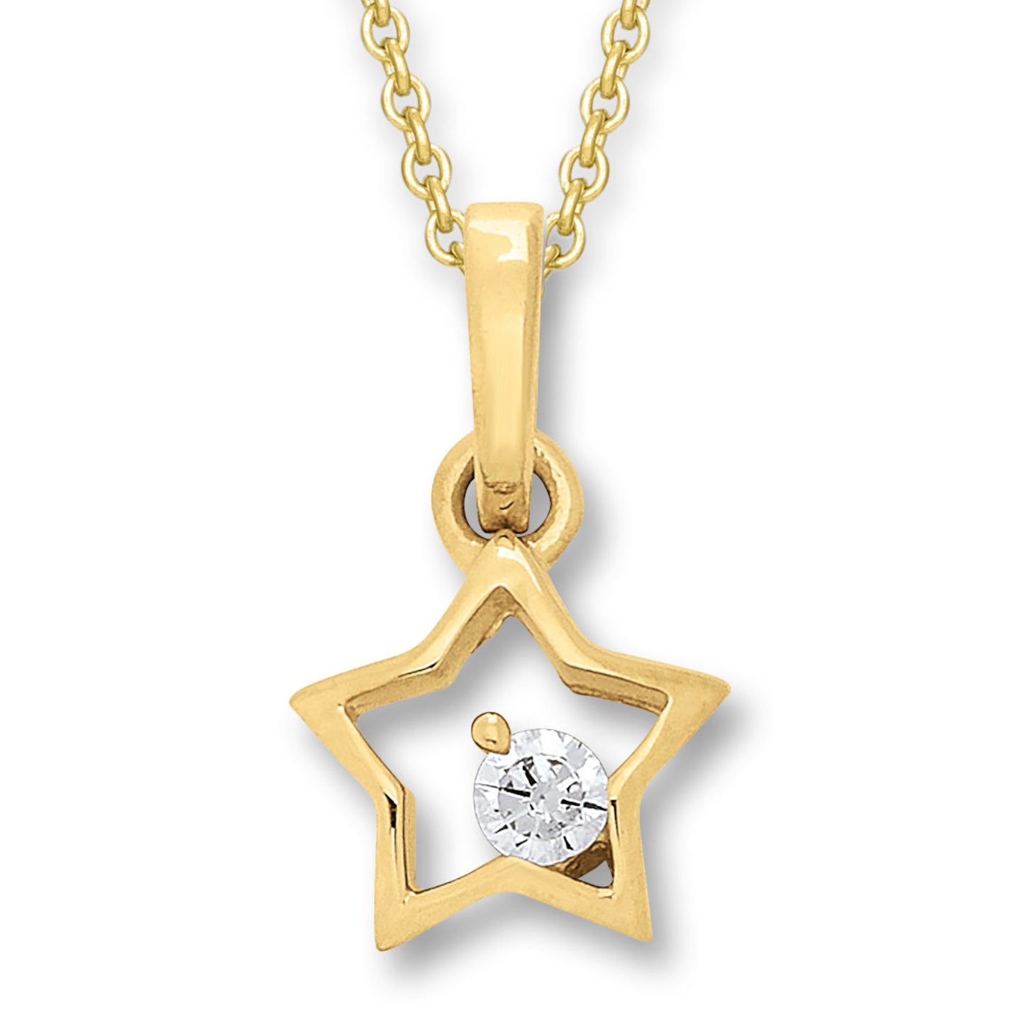 One Element Zirkonia Stern Anhänger aus 333 Gelbgold