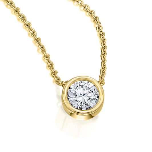 One Element 0.2 ct Brillant Diamant Halskette aus 585 Gelbgold  45 cm Ø 5,45 mm