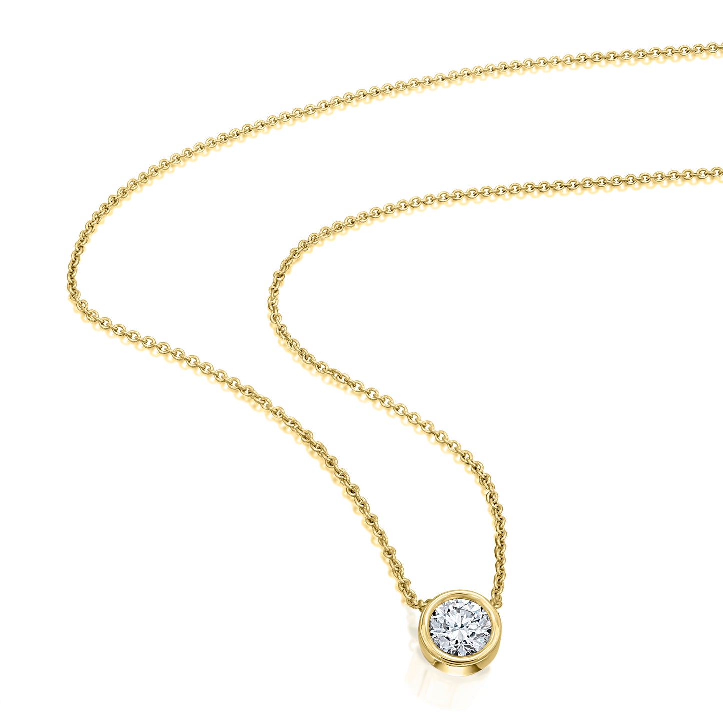0.25 ct  Brillant Diamant Halskette aus 750 Gelbgold   45 cm  Ø 5,8 mm