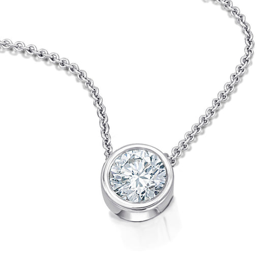 One Element 0.1 ct Brillant Diamant Halskette aus 585 Weißgold  45 cm Ø 4,55 mm