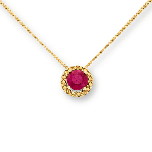 One Element  Rubin Halskette aus 333 Gelbgold  45 cm Ø 6,2 mm