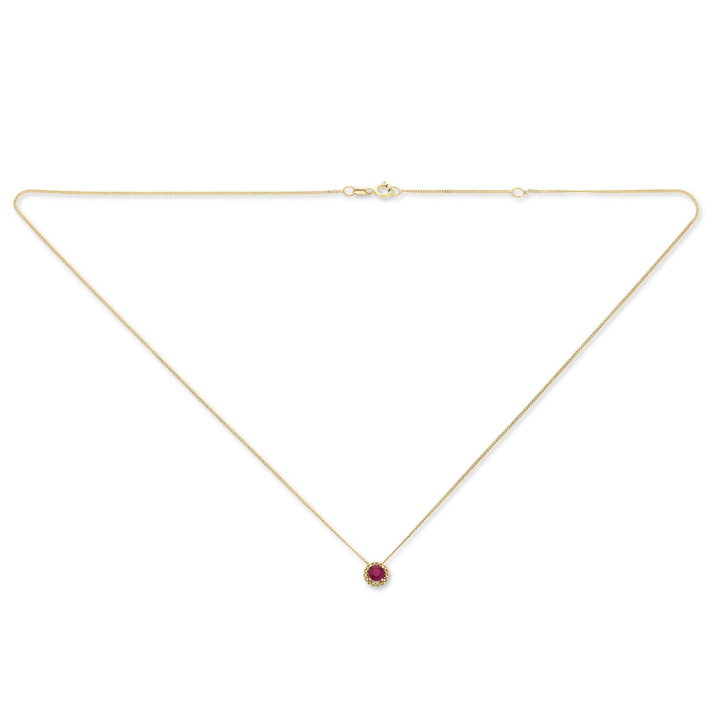 Rubin Halskette aus 333 Gelbgold   45 cm  Ø 6,2 mm