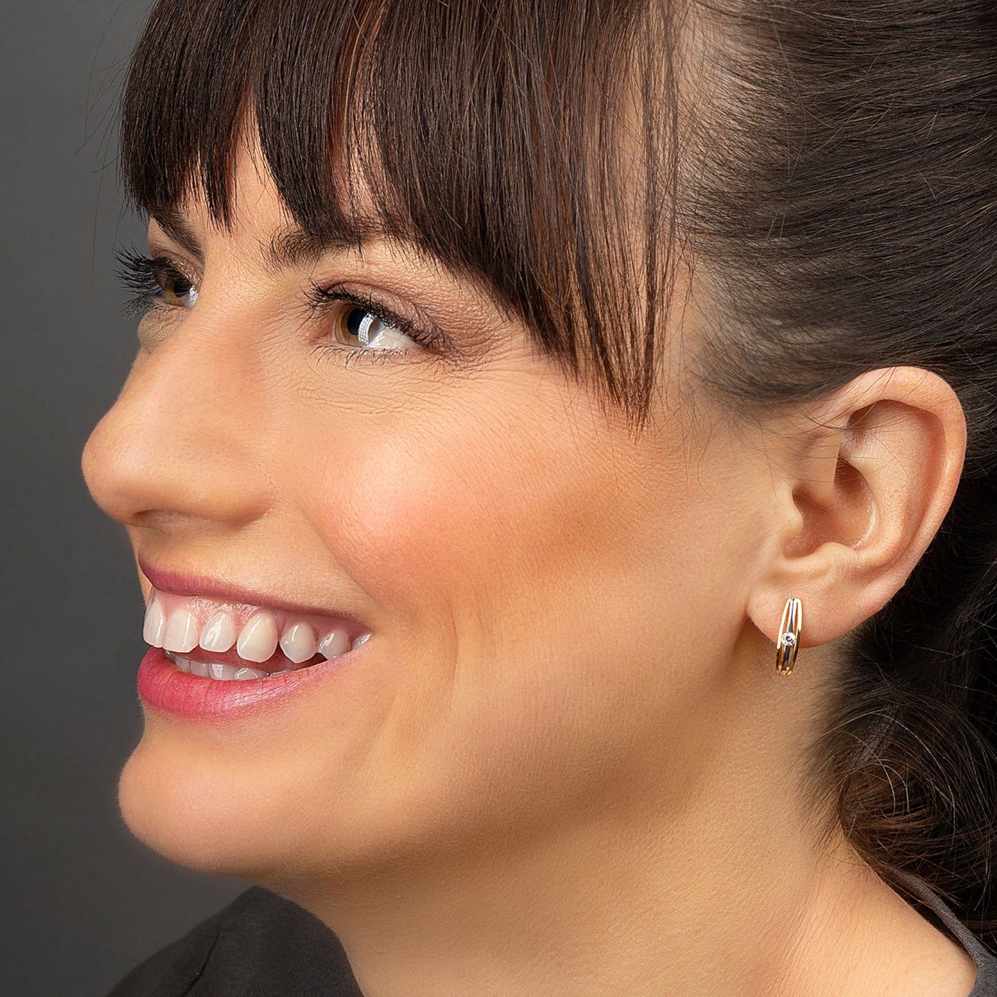 One Element Zirkonia Ohrringe Creolen aus 333 Gelbgold