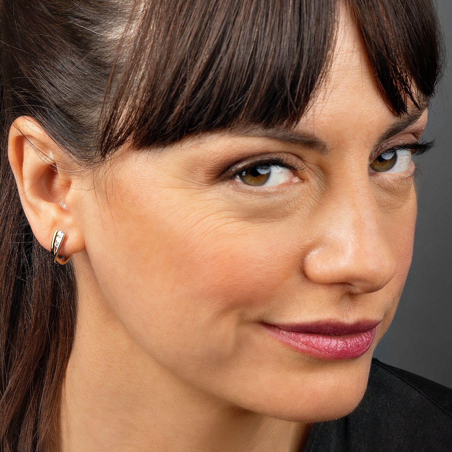 One Element Zirkonia Ohrringe Creolen aus 333 Gelbgold