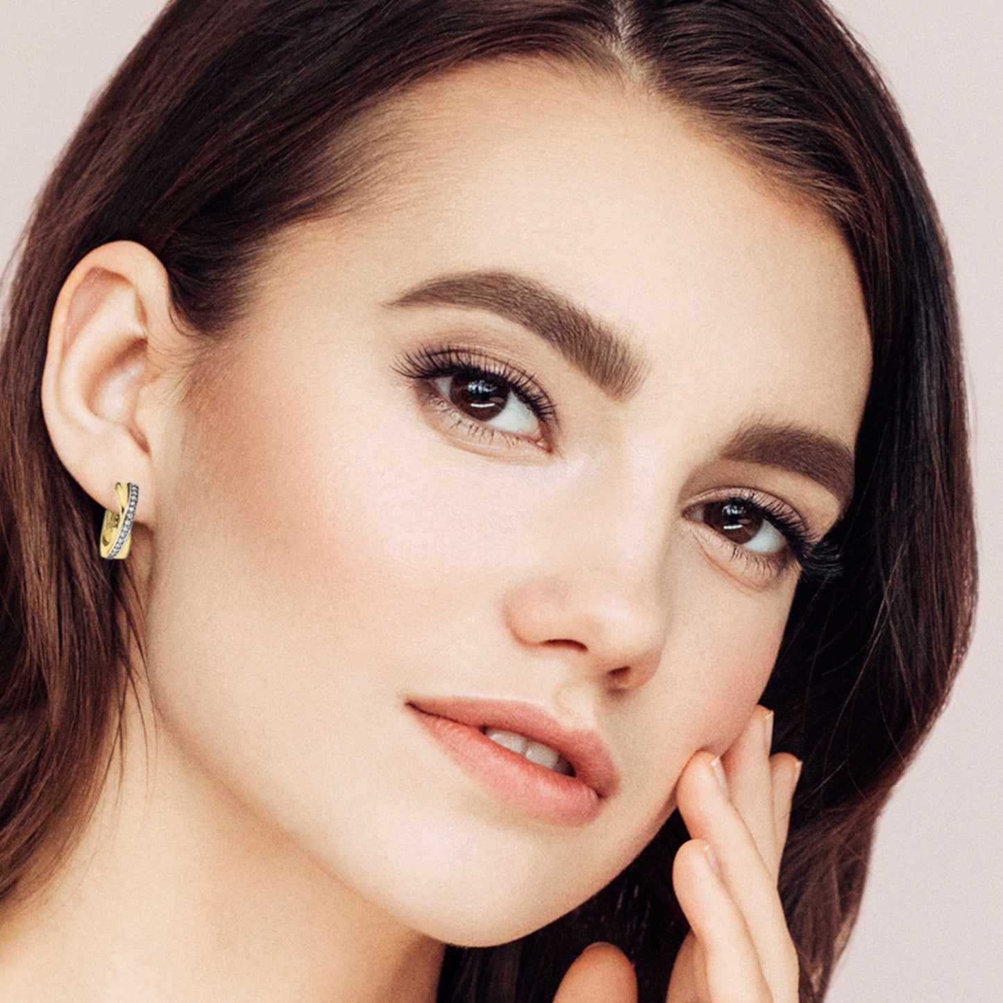 One Element Zirkonia Ohrringe Creolen aus 333 Gelbgold