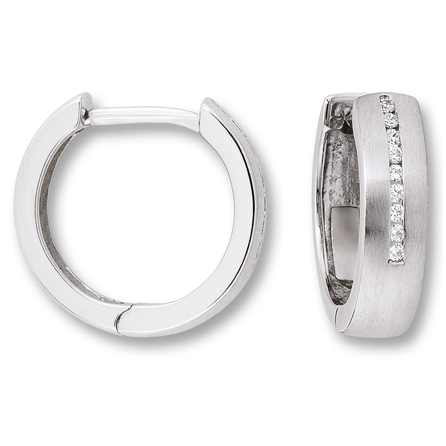 0.09 ct Diamant Brillant Ohrringe Creolen aus 585 Weißgold