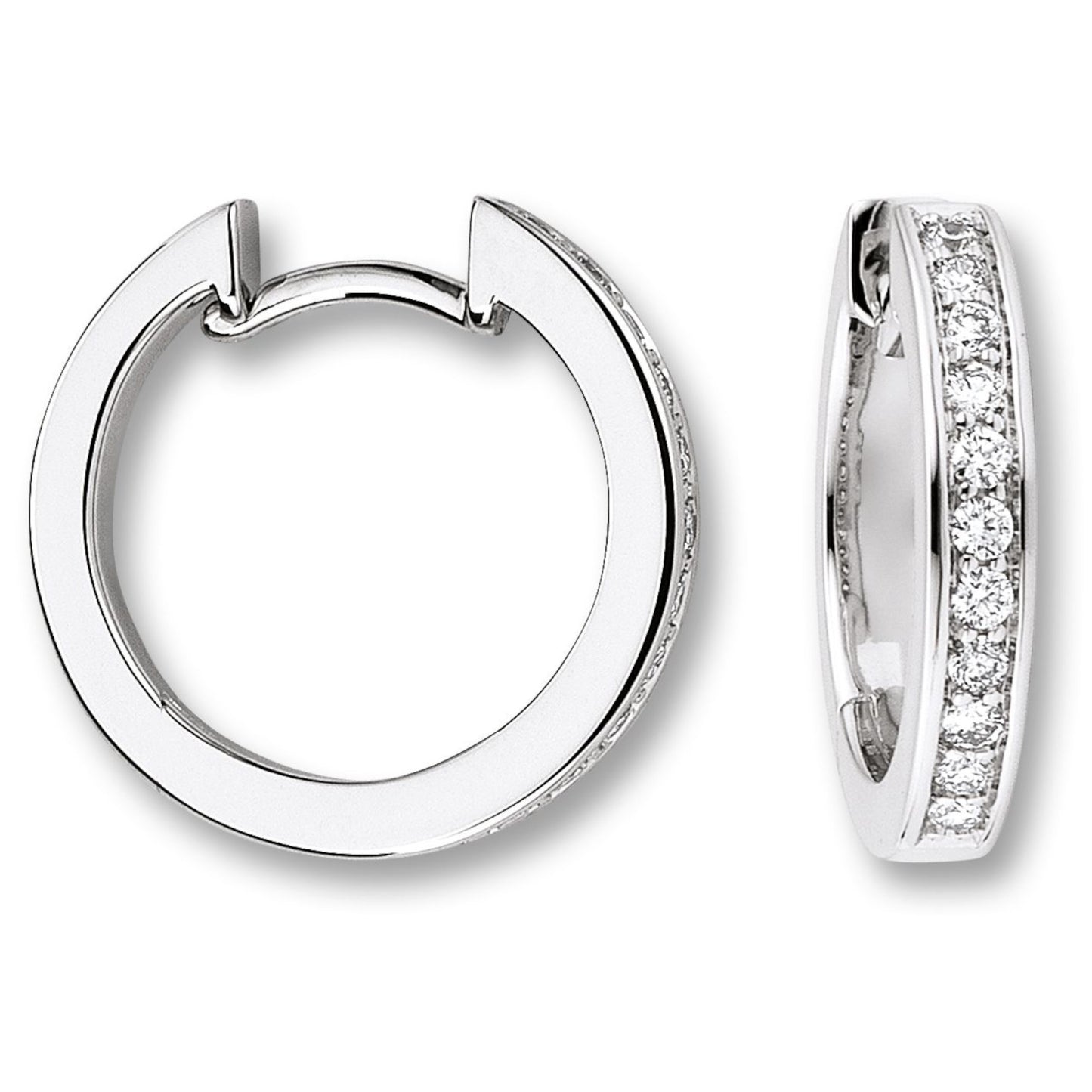 0.27 ct Diamant Brillant Ohrringe Creolen aus 585 Weißgold