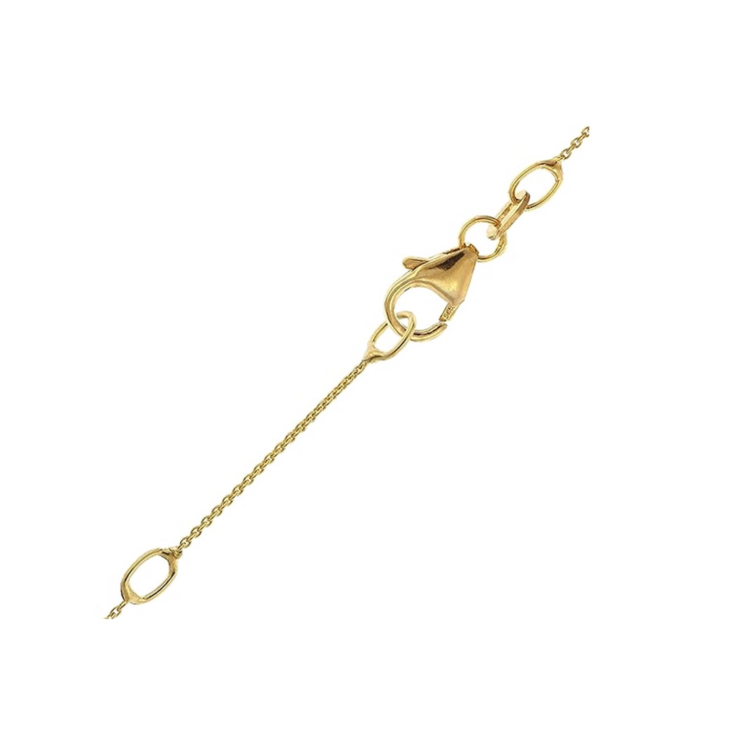 0,11 ct  Diamant Brillant Halskette Rundankerkette aus 585 Gelbgold   45 cm