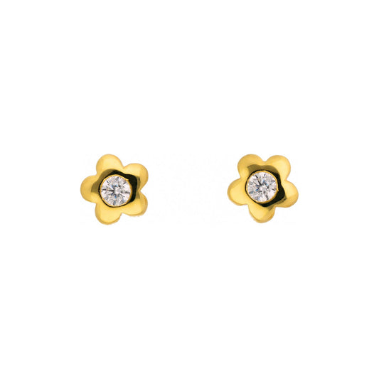 Adelia´s 585 Gold Ohrringe   Ohrstecker Blüte mit Zirkonia