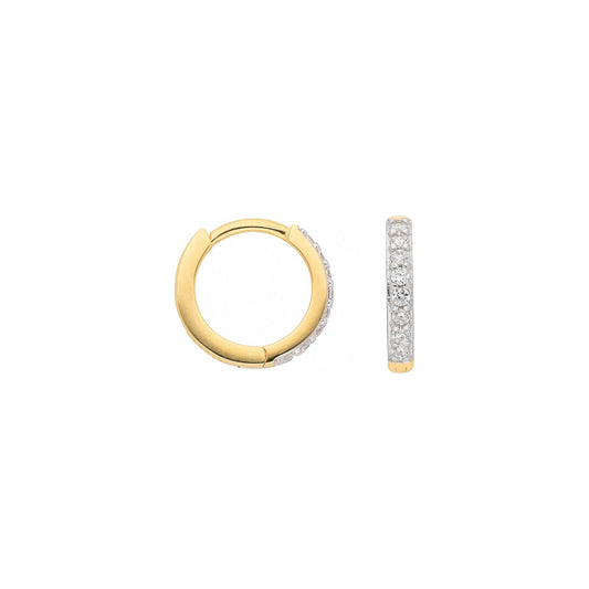 Adelia´s 585 Gold Ohrringe   Creolen mit Zirkonia Ø 11,6 mm