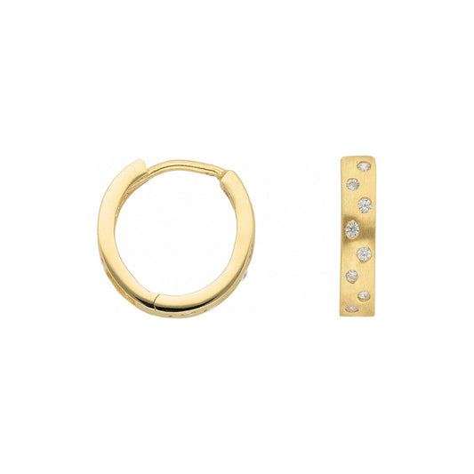 Adelia´s 585 Gold Ohrringe   Creolen mit Zirkonia Ø 12,8 mm