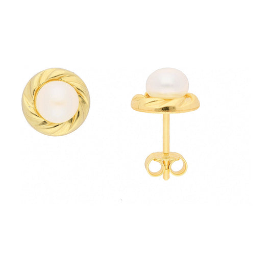 Adelia´s 585 Gold Ohrringe   Ohrstecker mit Süßwasser Zuchtperle