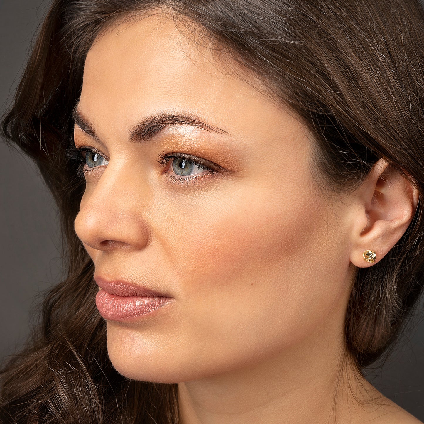 One Element Knoten Ohrringe Ohrstecker aus 333 Gelbgold