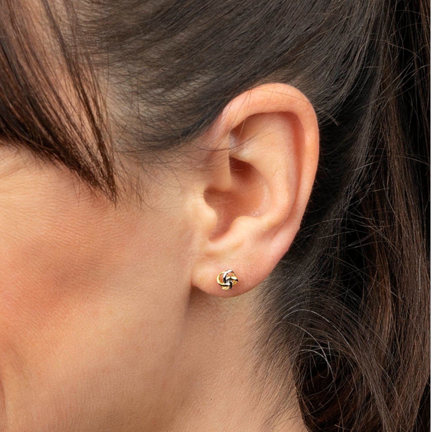 One Element Knoten Ohrringe Ohrstecker aus 333 Gelbgold