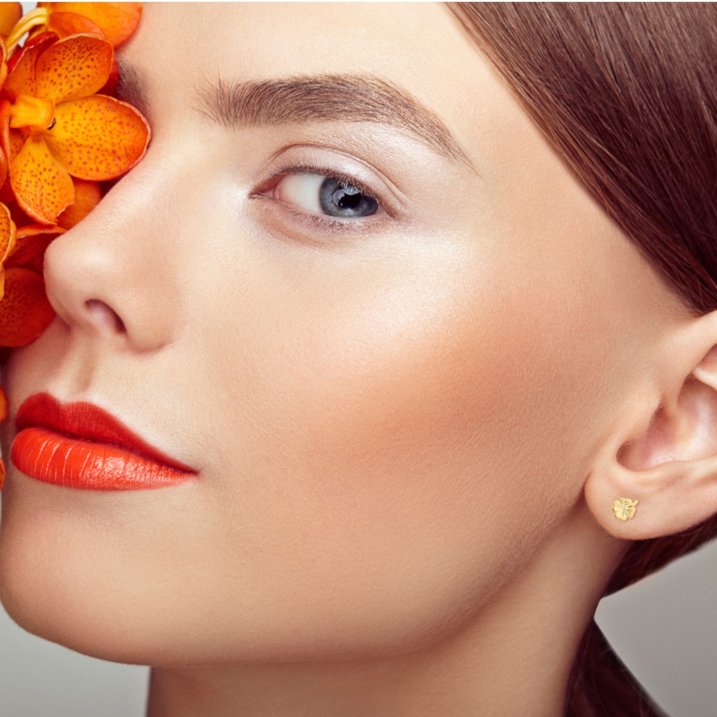 One Element Kleeblatt Ohrringe Ohrstecker aus 333 Gelbgold