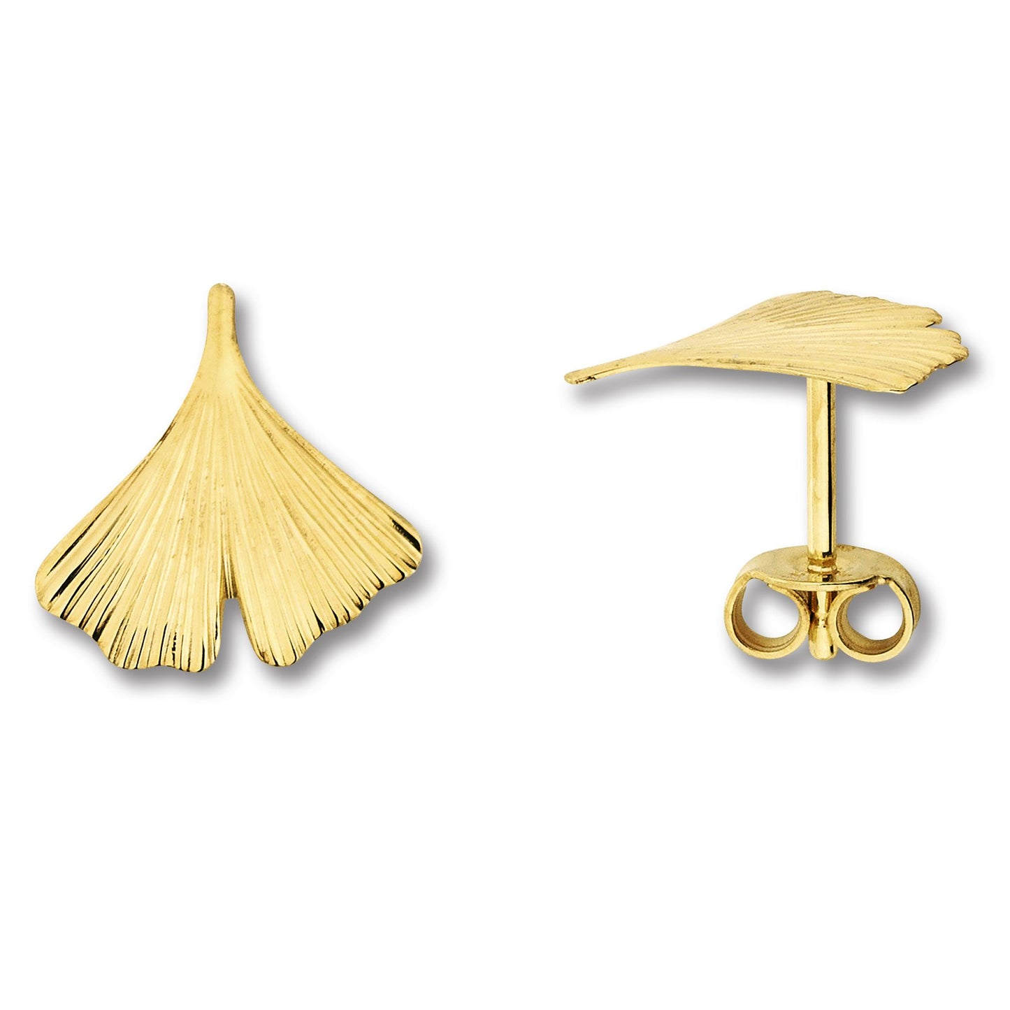 One Element Ginkgoblatt Ohrringe Ohrstecker aus 333 Gelbgold