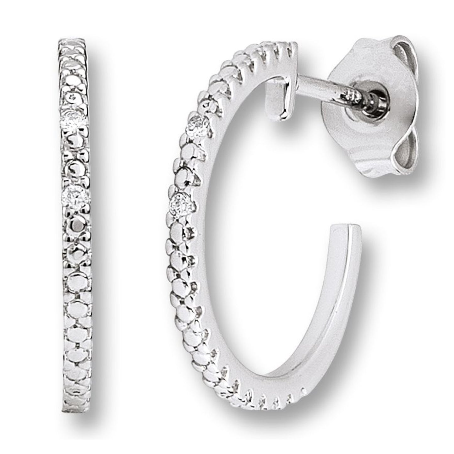 0.02 ct Diamant Brillant Ohrringe Ohrstecker aus 585 Weißgold