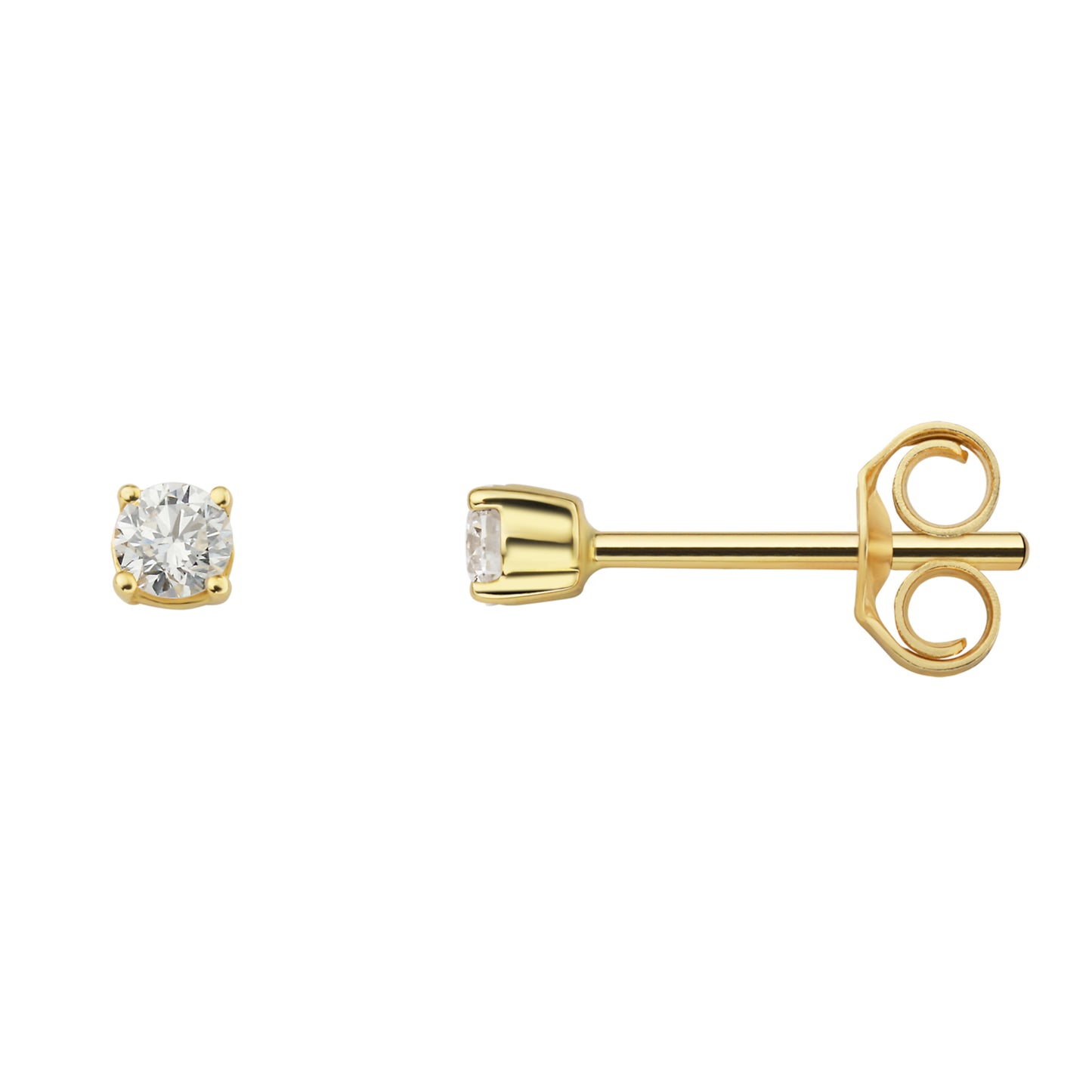 0.15 ct Diamant Brillant Ohrringe Ohrstecker aus 585 Gelbgold