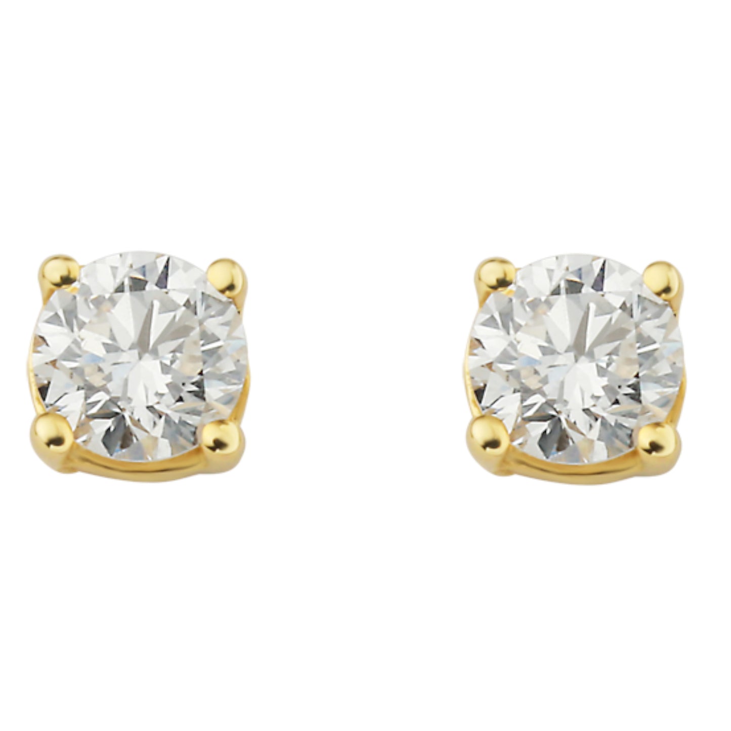 0.15 ct Diamant Brillant Ohrringe Ohrstecker aus 585 Gelbgold