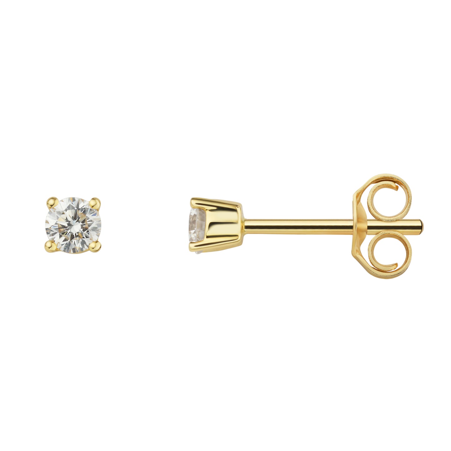 0.20 ct Diamant Brillant Ohrringe Ohrstecker aus 585 Gelbgold