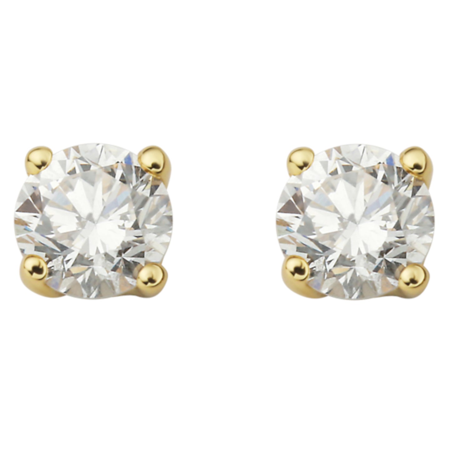 0.30 ct Diamant Brillant Ohrringe Ohrstecker aus 750 Gelbgold