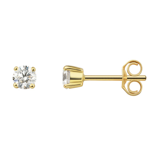 0.40 ct  Diamant Brillant Ohrringe   Ohrstecker aus 585 Gelbgold