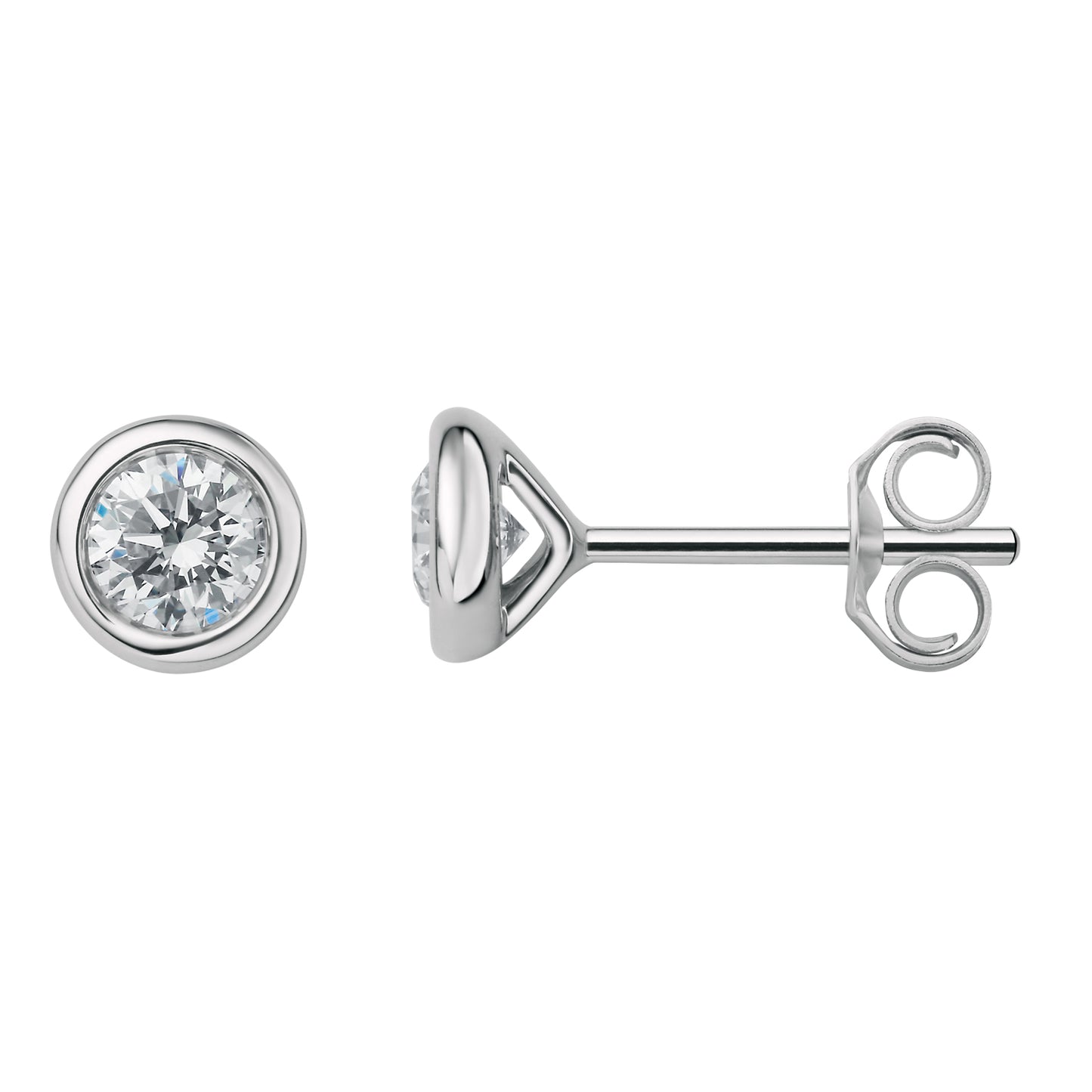 0.44 ct Diamant Brillant Zarge Ohrringe Ohrstecker aus 950 Platin