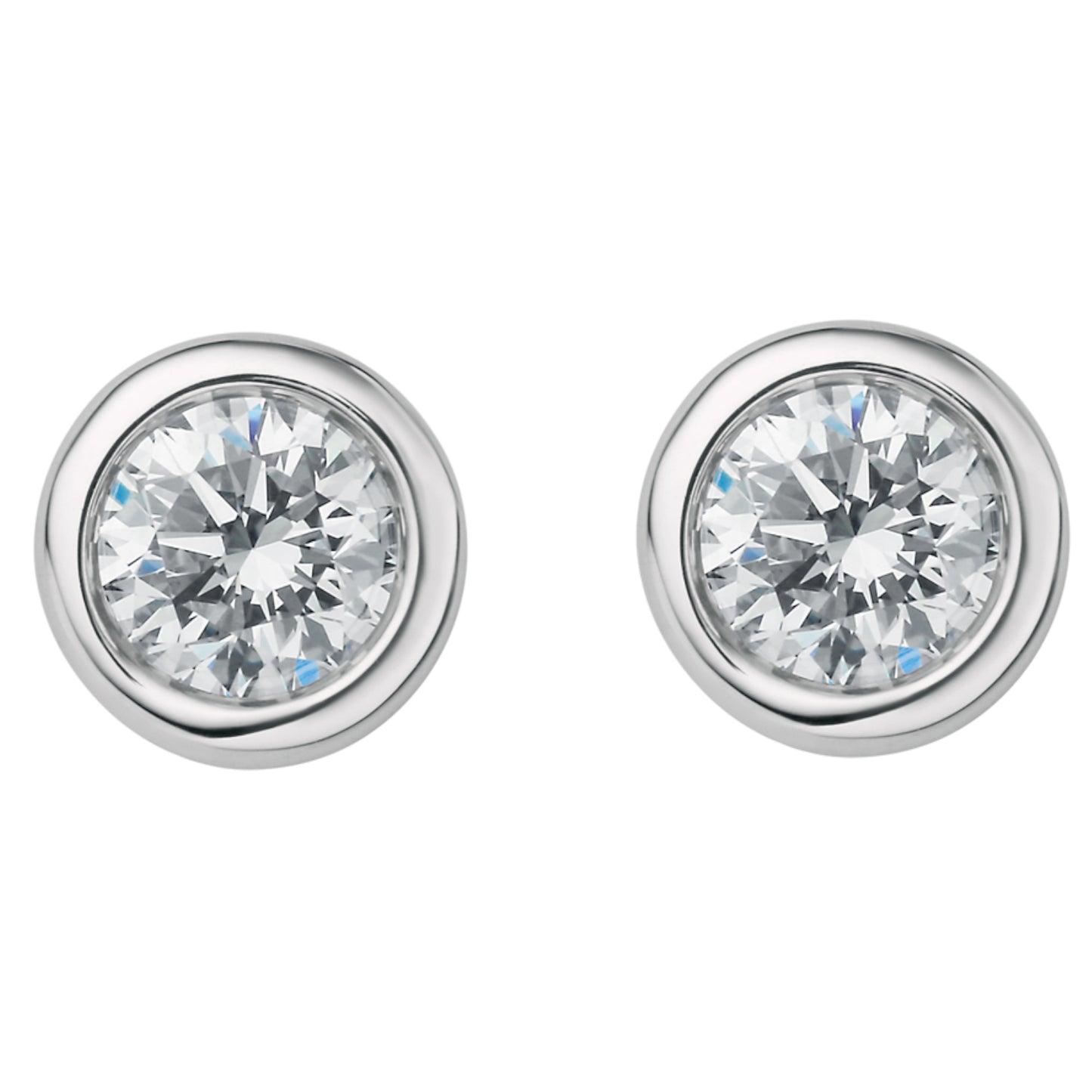 0.44 ct Diamant Brillant Zarge Ohrringe Ohrstecker aus 950 Platin