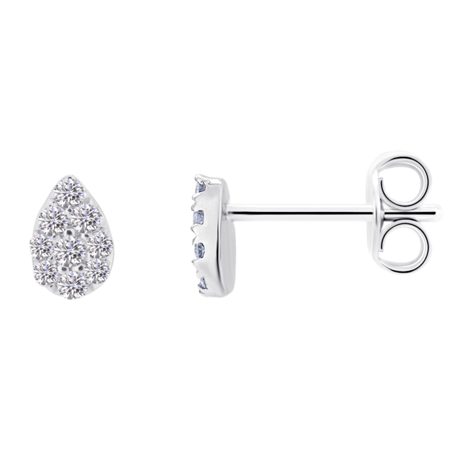 0,08 ct Diamant Brillant Ohrringe Ohrstecker aus 585 Weißgold