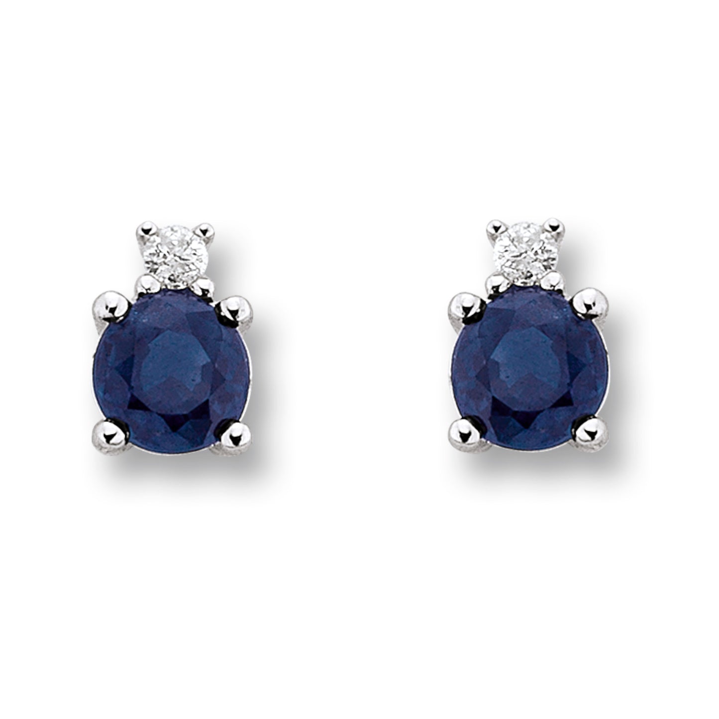 One Element 0.02 ct Brillant Diamant Safir Ohrringe Ohrstecker aus 585 Weißgold