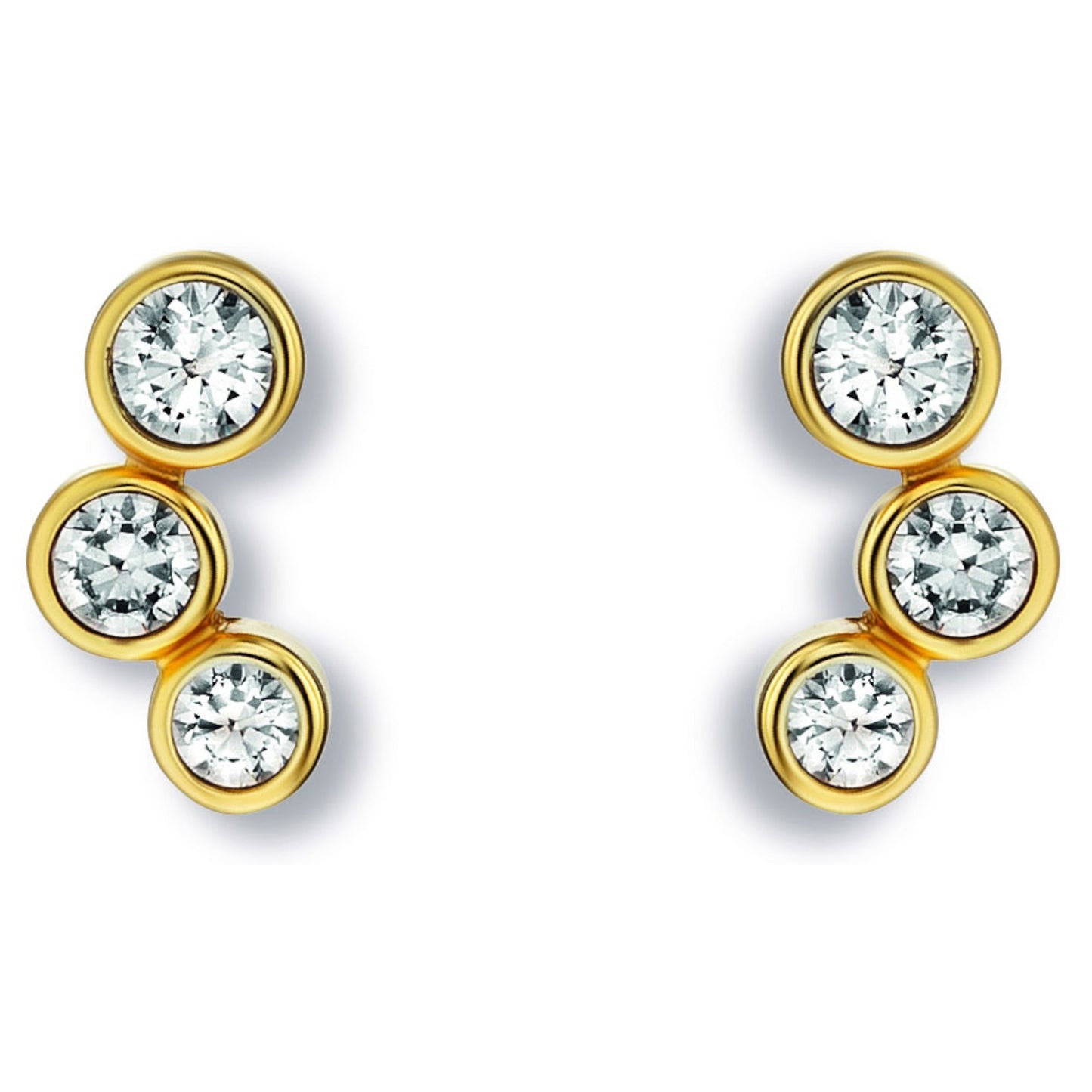 Zirkonia Ohrringe Ohrstecker aus 333 Gelbgold