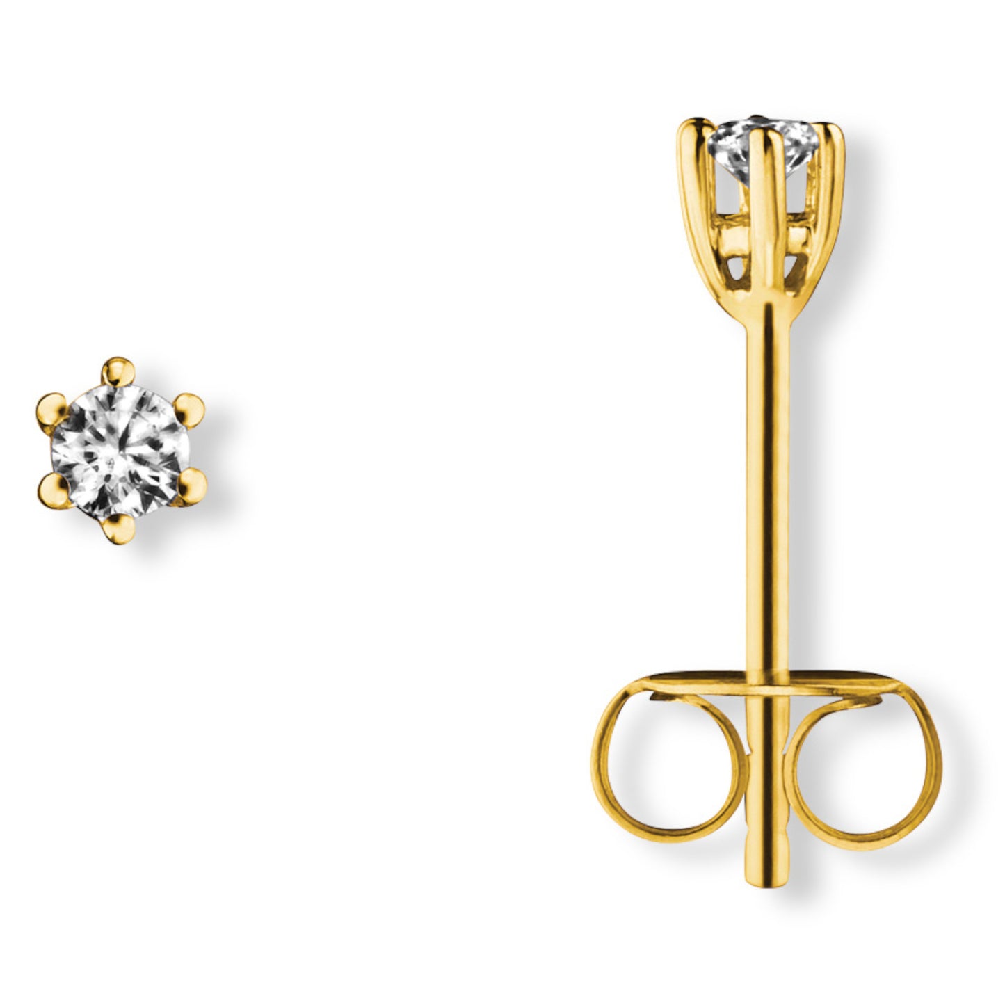 One Element Zirkonia Ohrringe Ohrstecker aus 333 Gelbgold