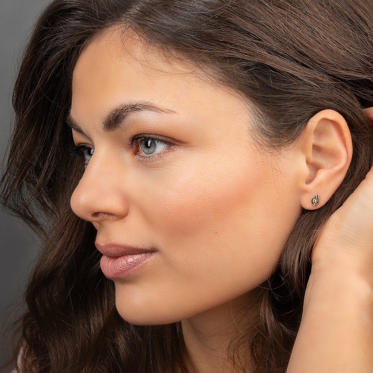 One Element Zirkonia Ohrringe Ohrstecker aus 333 Gelbgold