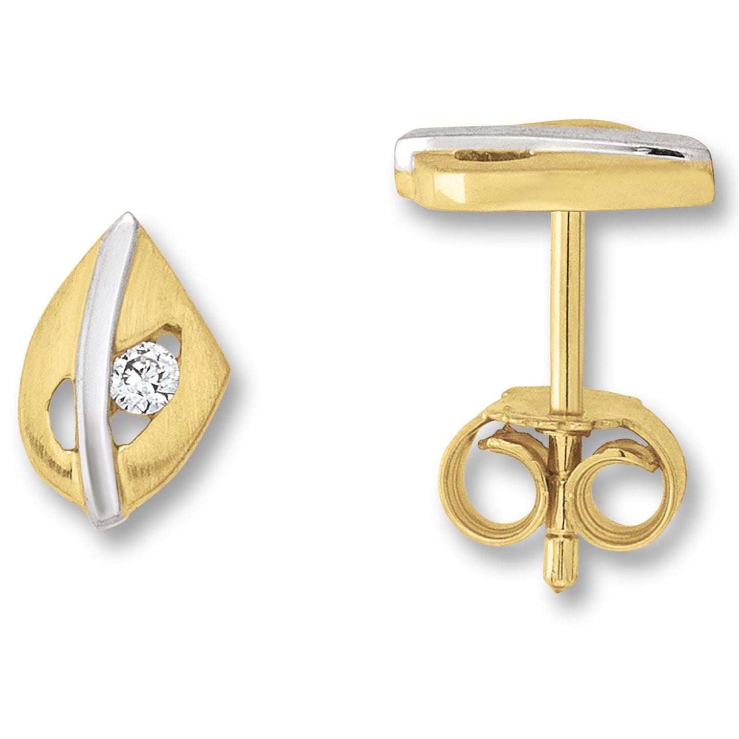Zirkonia Ohrringe Ohrstecker aus 333 Gelbgold