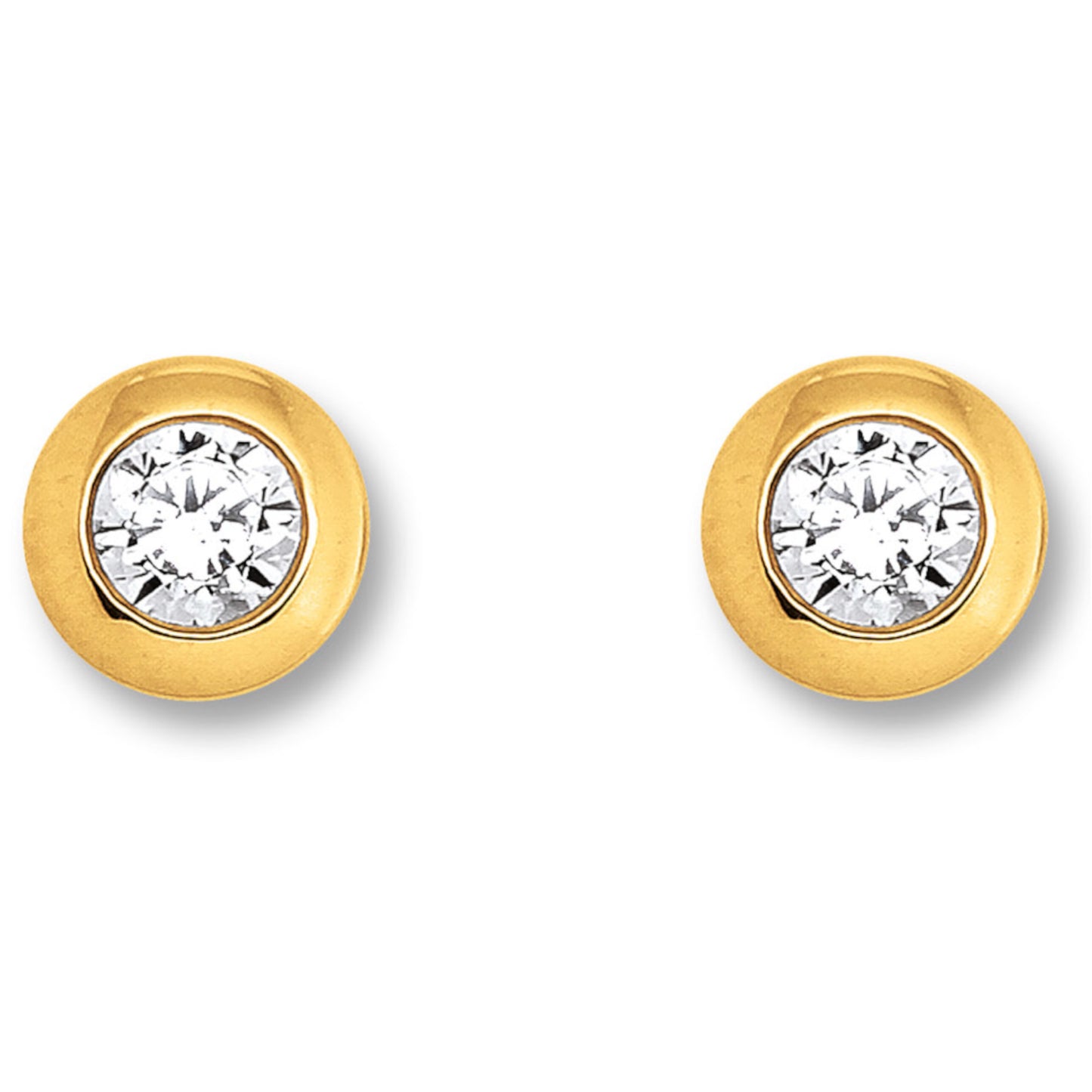 Zirkonia Zarge Ohrringe Ohrstecker aus 333 Gelbgold