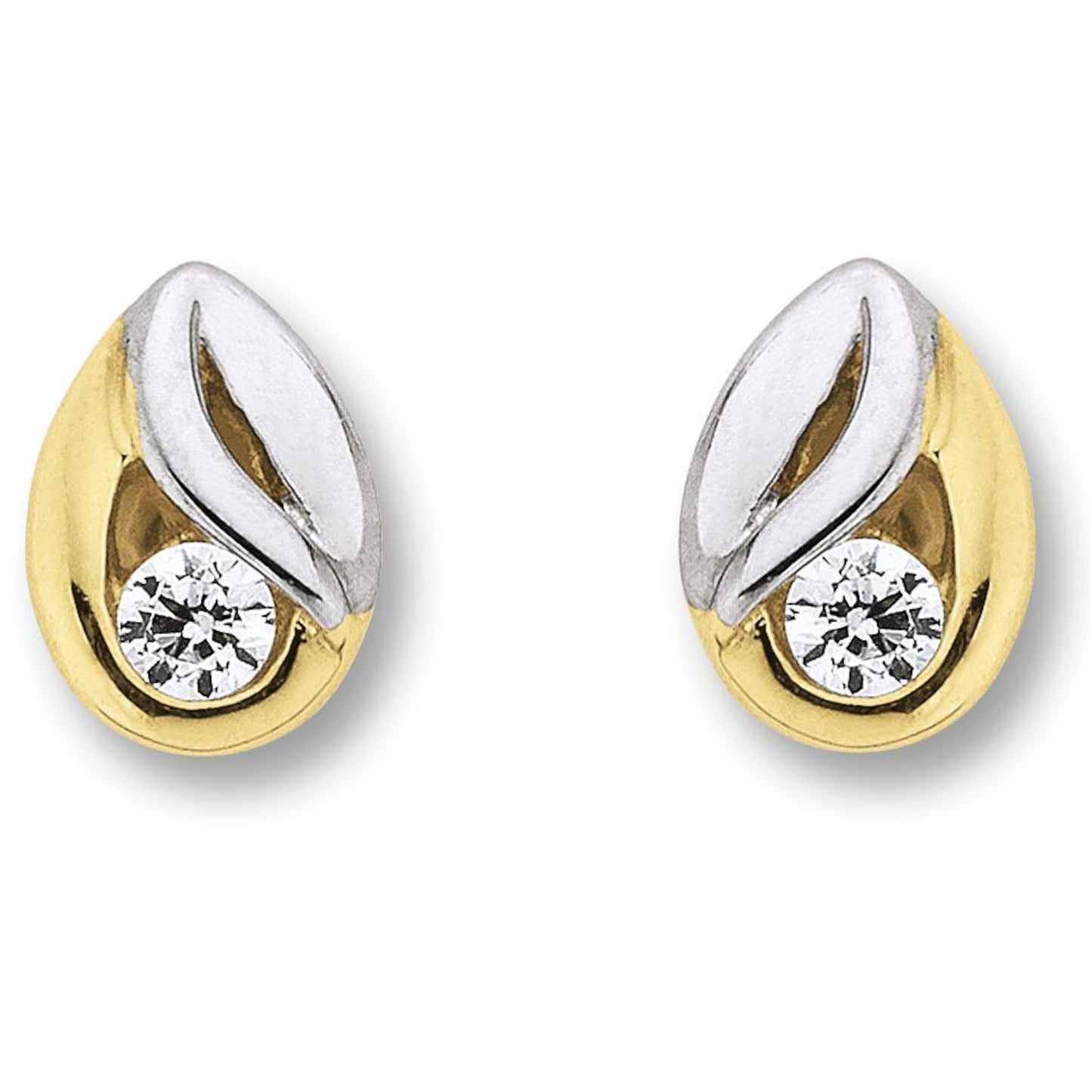 One Element Zirkonia Ohrringe Ohrstecker aus 333 Gelbgold