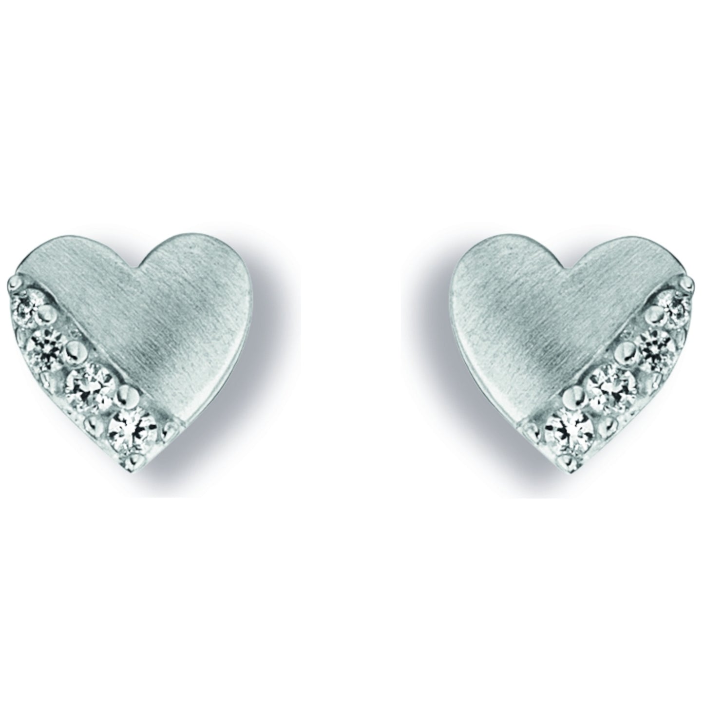 One Element Zirkonia Herz Ohrringe Ohrstecker aus 925 Silber