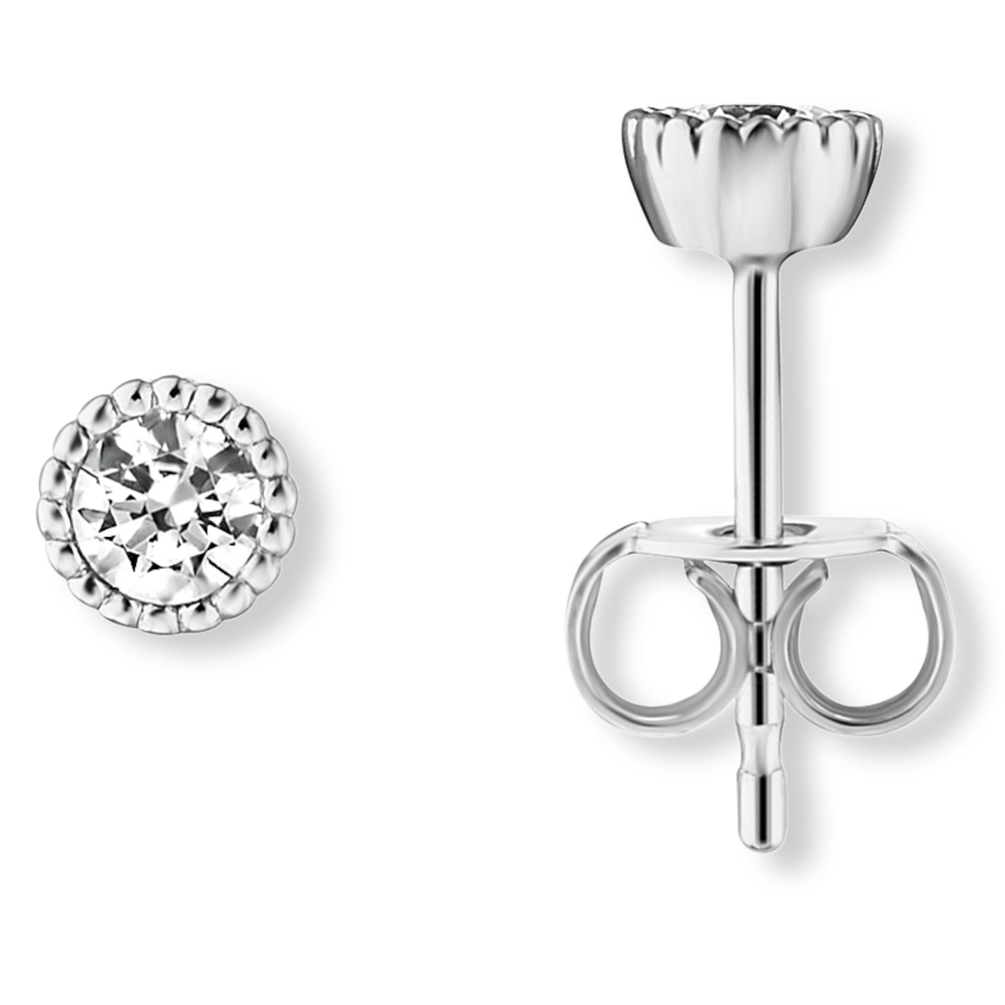 One Element Zirkonia Ohrringe Ohrstecker aus 333 Weißgold