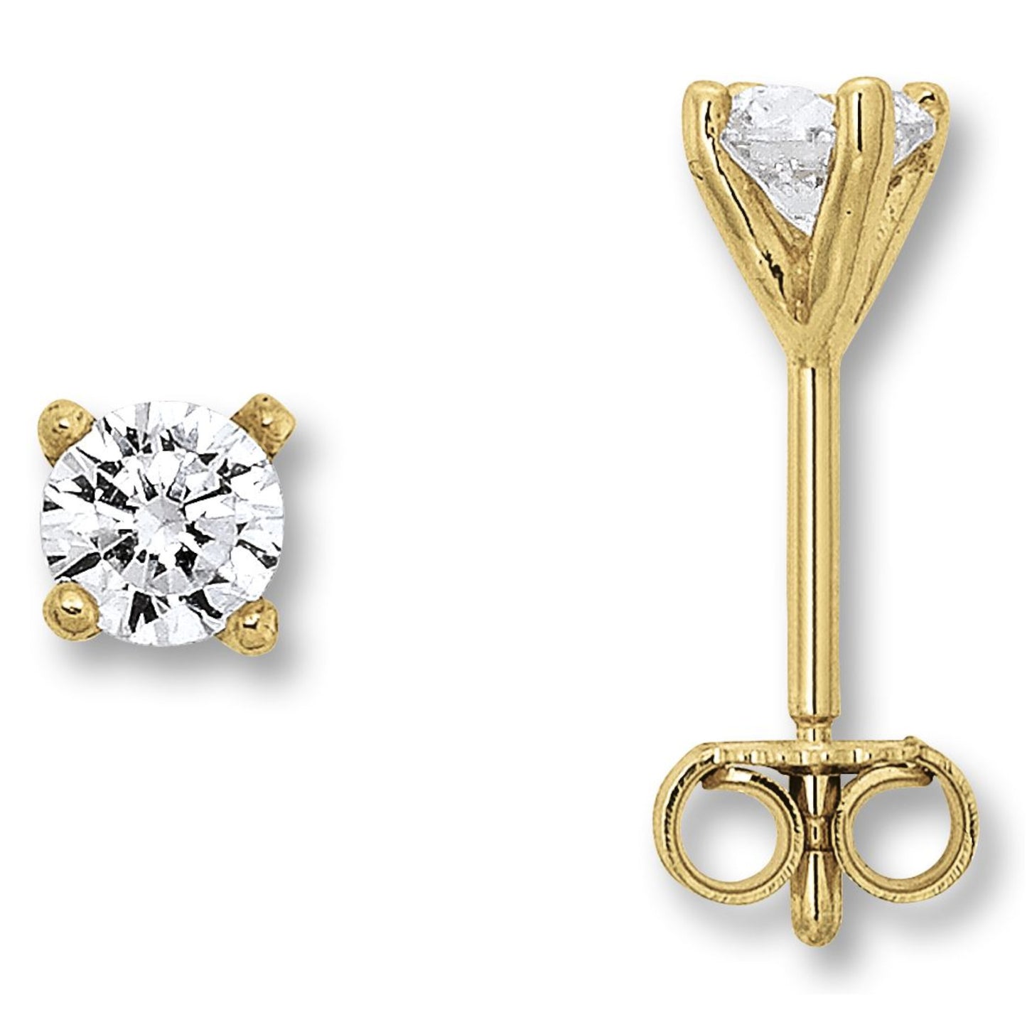 One Element Zirkonia Ohrringe Ohrstecker aus 333 Gelbgold
