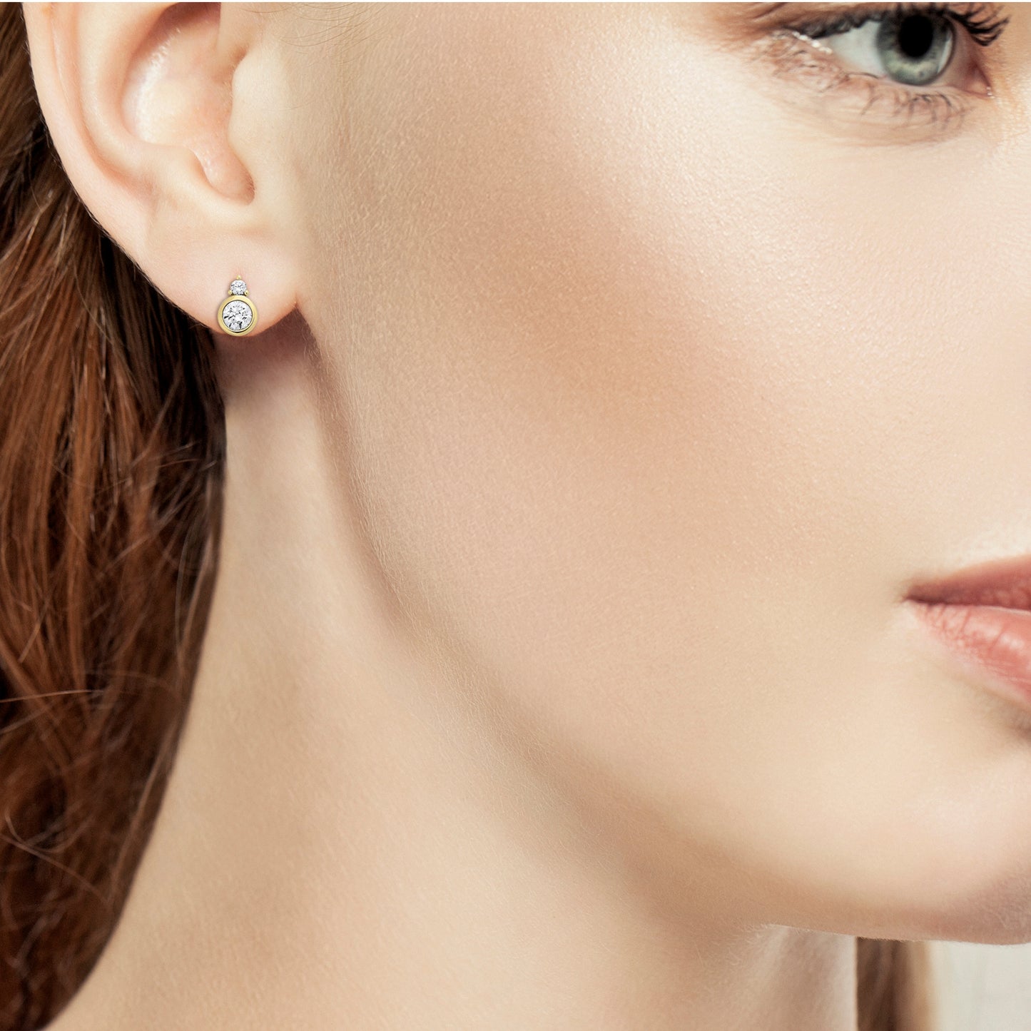 One Element Zirkonia Ohrringe Ohrstecker aus 333 Gelbgold