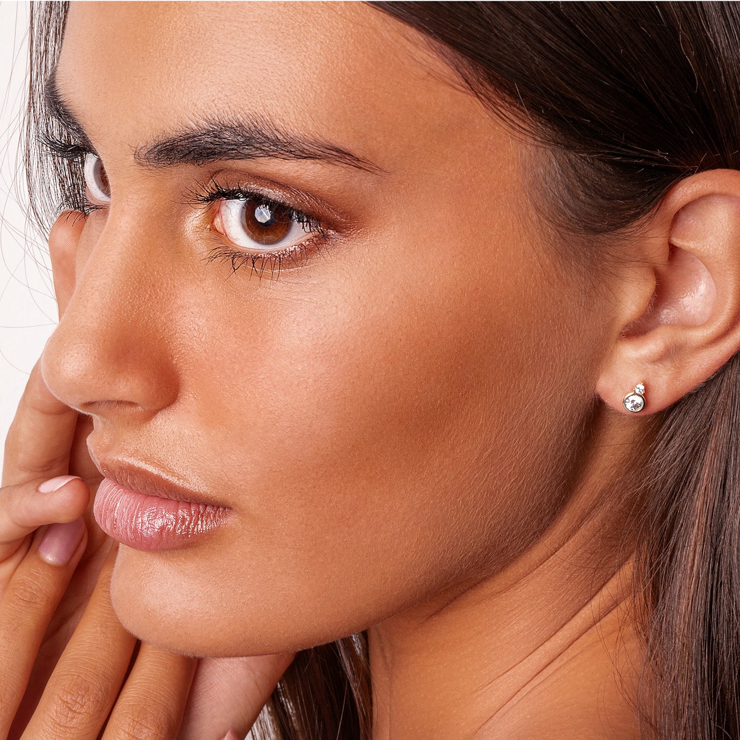 One Element Zirkonia Ohrringe Ohrstecker aus 333 Gelbgold