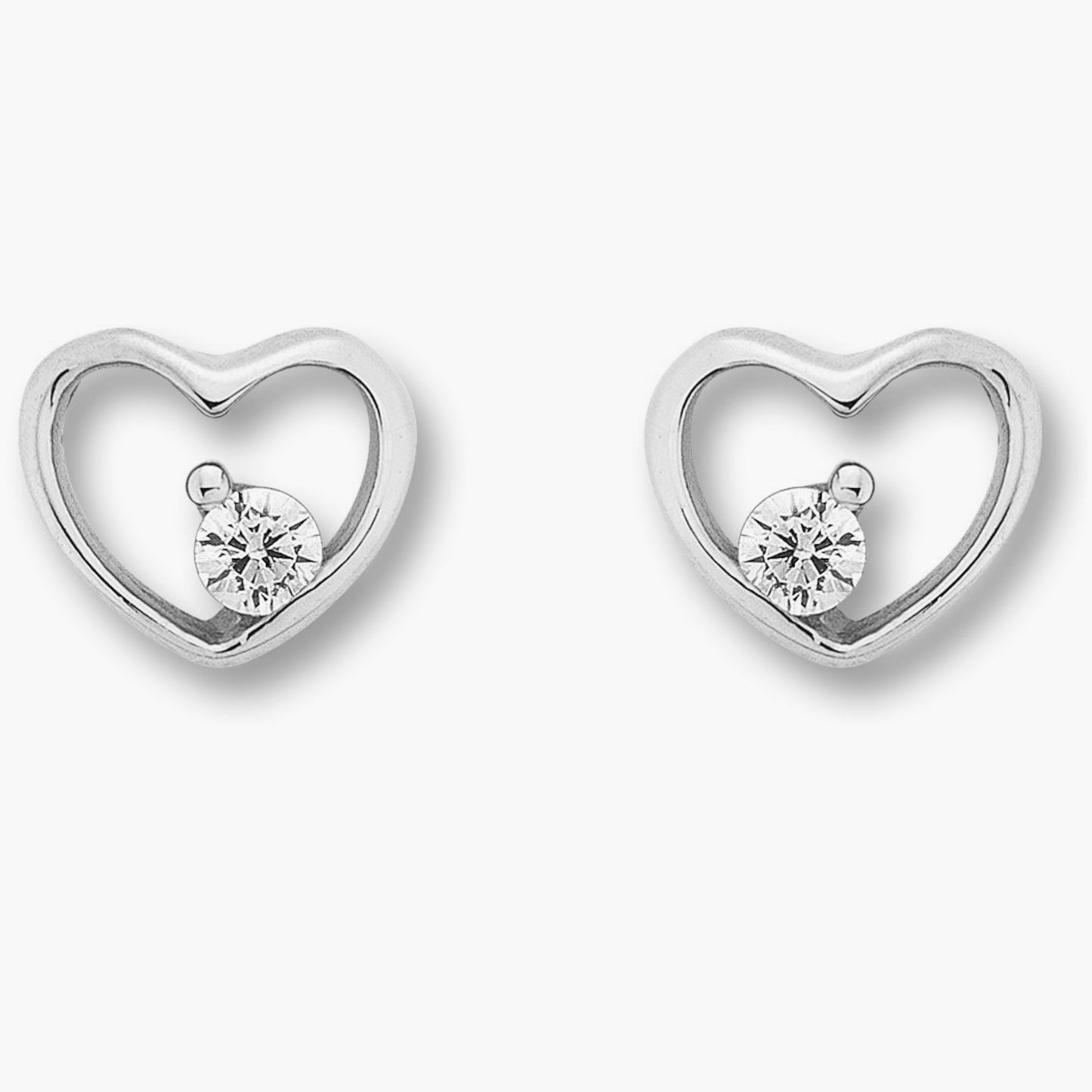 One Element Zirkonia Herz Ohrringe Ohrstecker aus 925 Silber