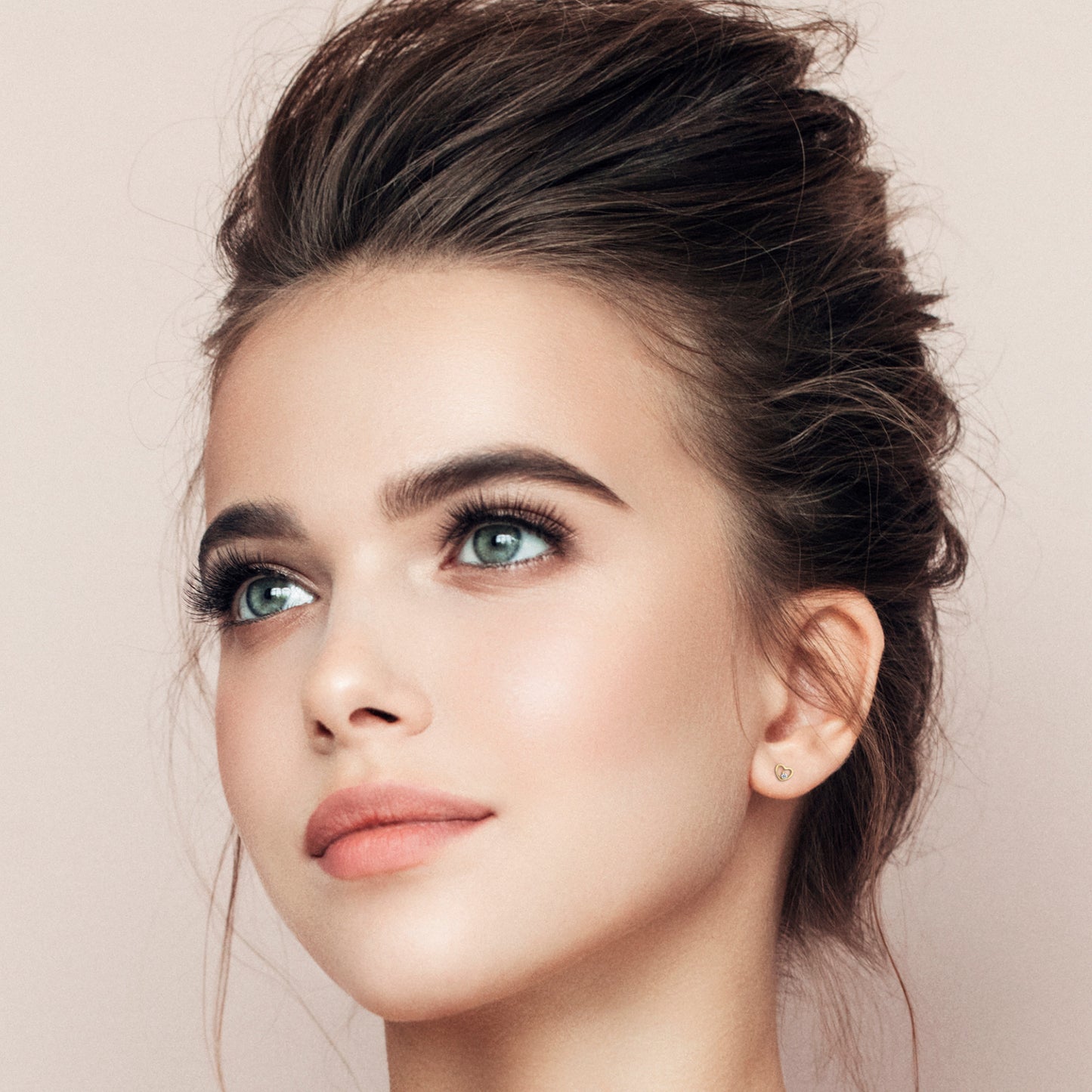 One Element Zirkonia Herz Ohrringe Ohrstecker aus 333 Gelbgold