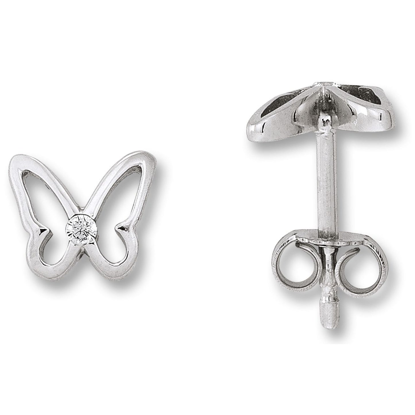 Zirkonia Schmetterling Ohrringe Ohrstecker aus 925 Silber