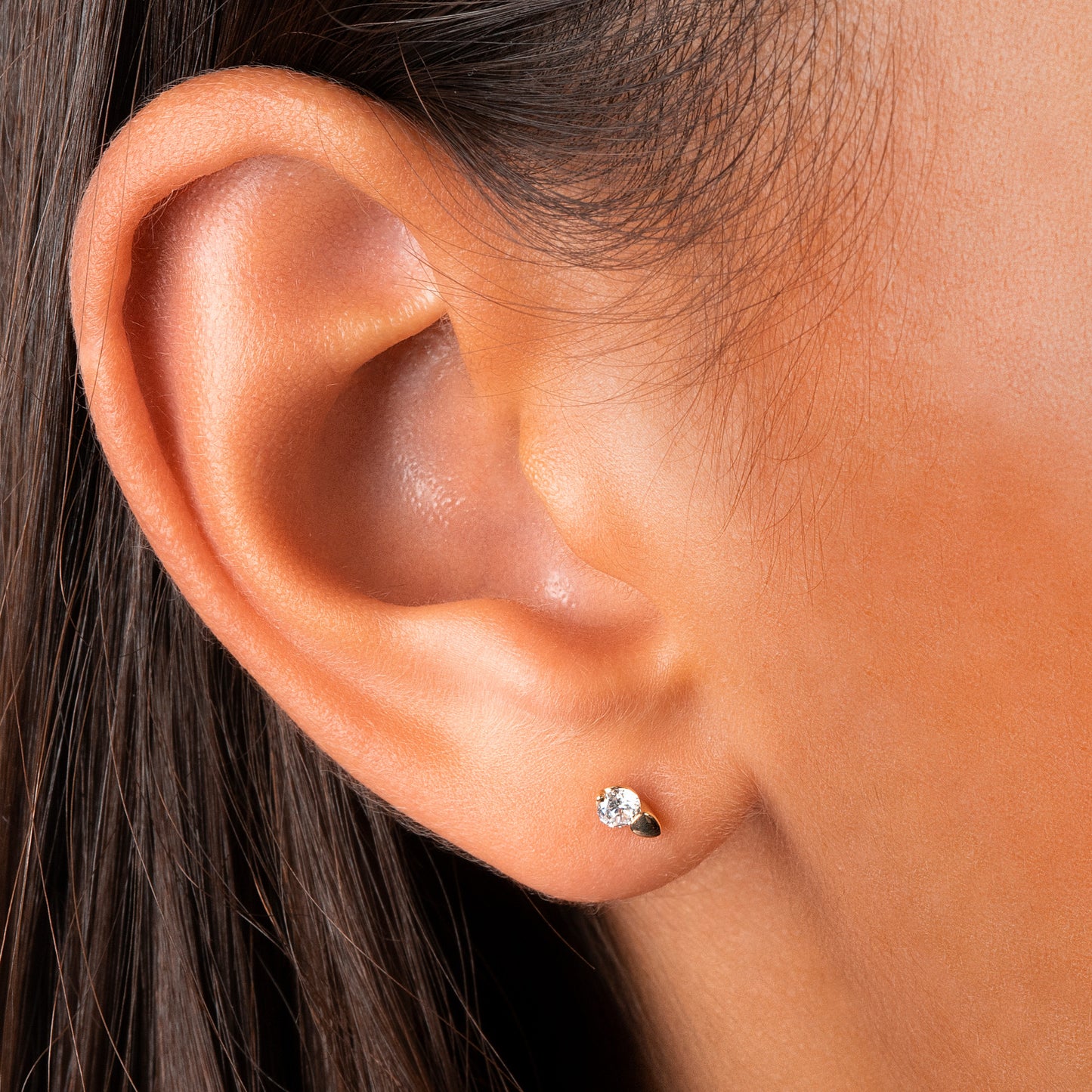 One Element Zirkonia Ohrringe Ohrstecker aus 333 Gelbgold